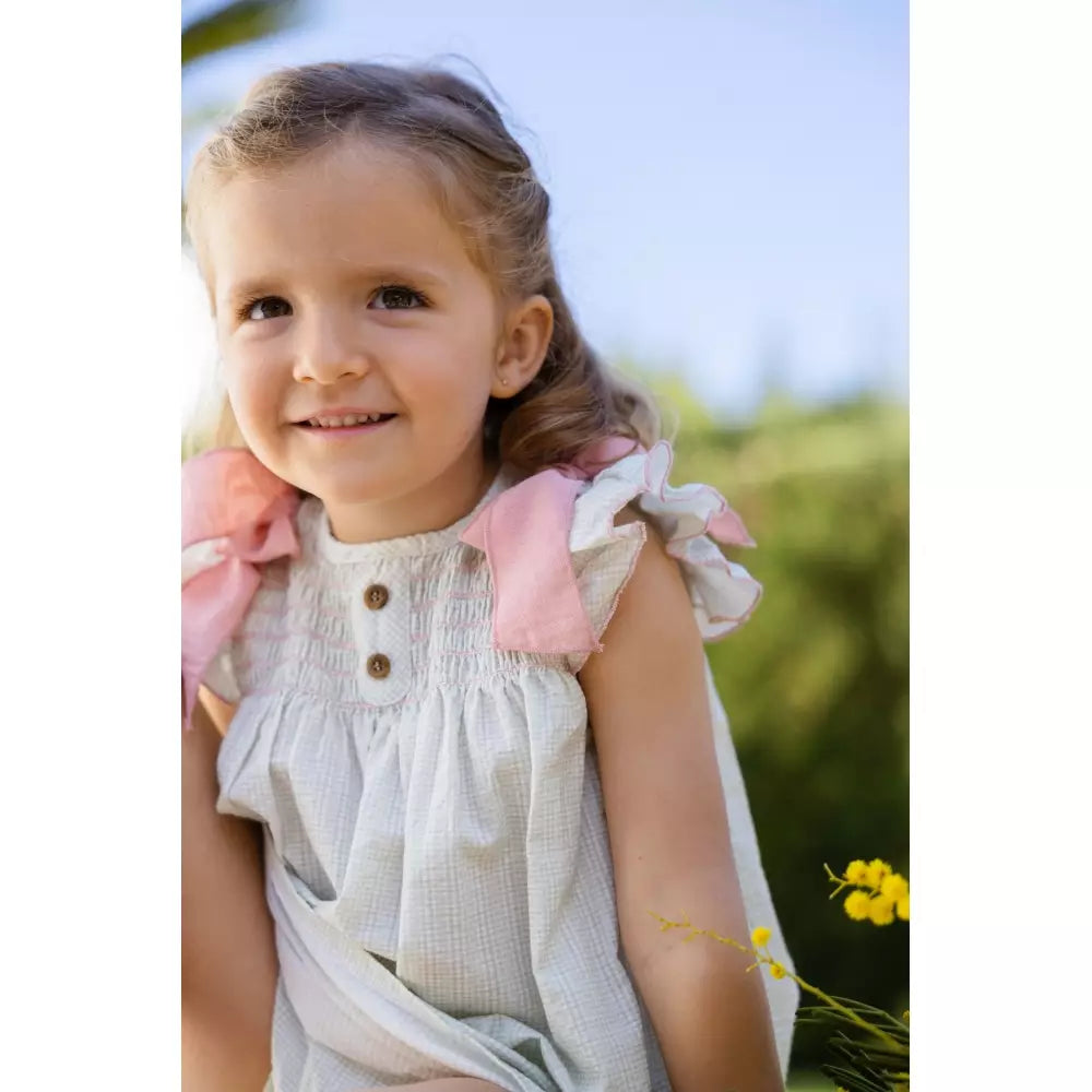 SHORT BABY DRESS AND BLOOMERS SET EGEO