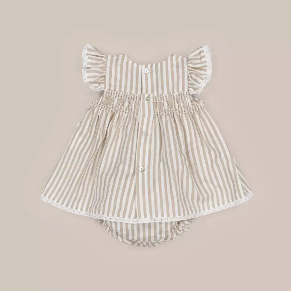 SMOCK SHORT BABY DRESS AND BLOOMERS SET BÒSFORO