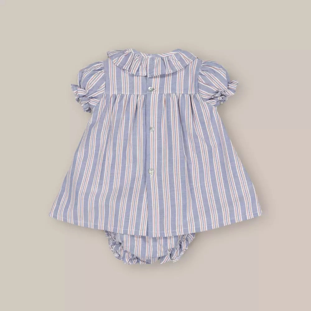 SHORT BABY SMOCK DRESS AND BLOOMERS SET TURQUIA