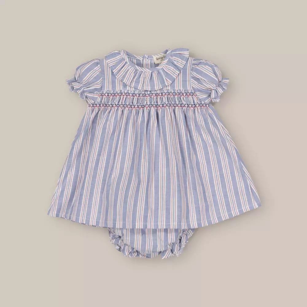 SHORT BABY SMOCK DRESS AND BLOOMERS SET TURQUIA