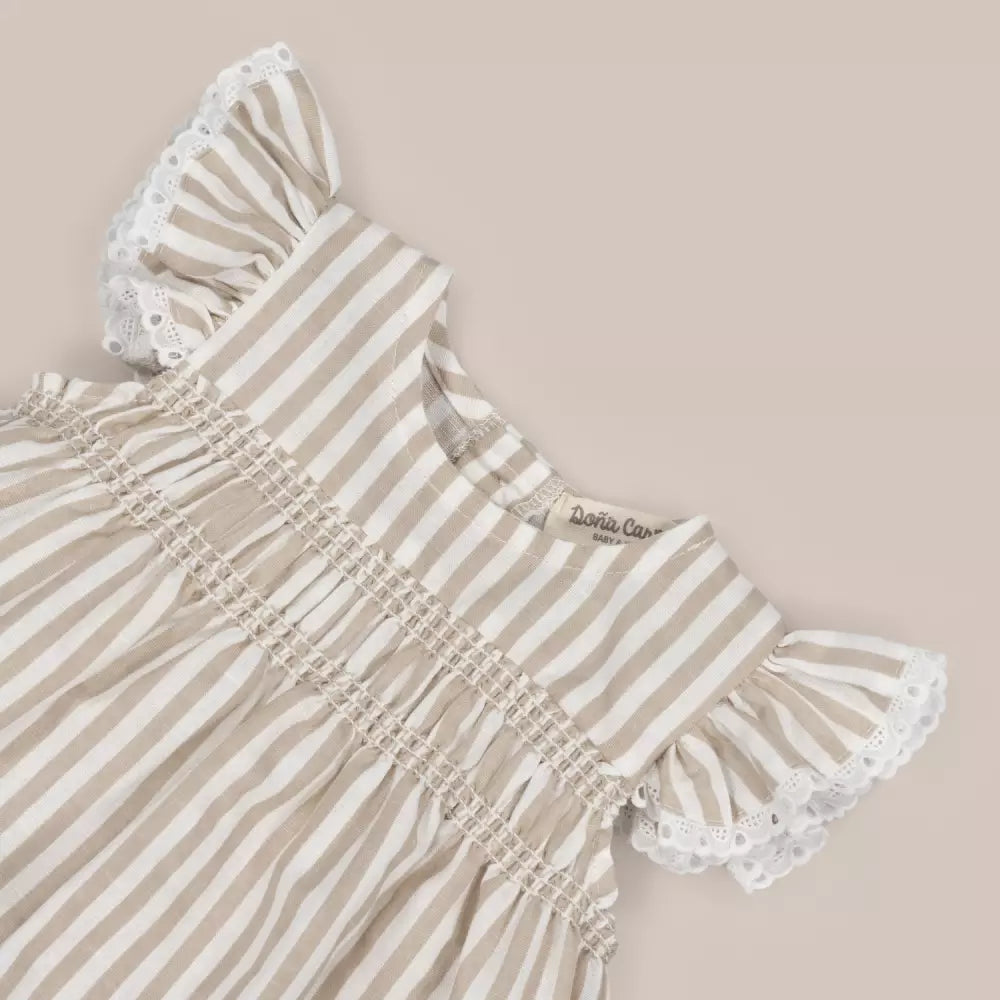SMOCK SHORT BABY DRESS AND BLOOMERS SET BÒSFORO