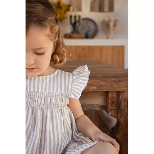 SMOCK SHORT BABY DRESS AND BLOOMERS SET BÒSFORO