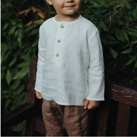 White Linen Long-Sleeved