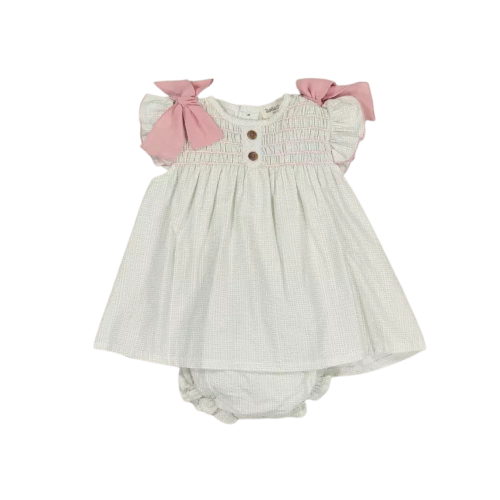 SHORT BABY DRESS AND BLOOMERS SET EGEO