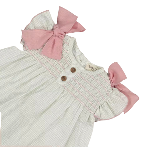 SHORT BABY DRESS AND BLOOMERS SET EGEO