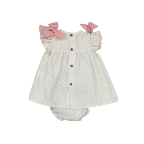 SHORT BABY DRESS AND BLOOMERS SET EGEO